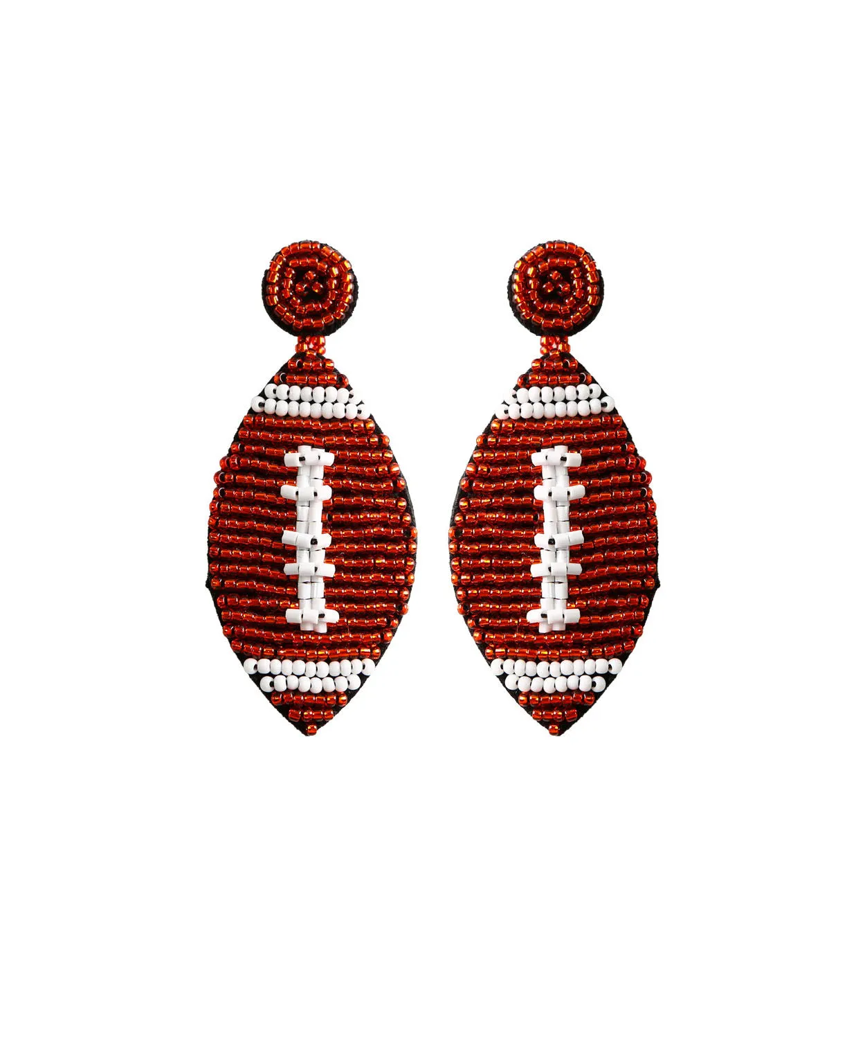 Stylish Red Rice Ball Hand Woven Drop Earrings