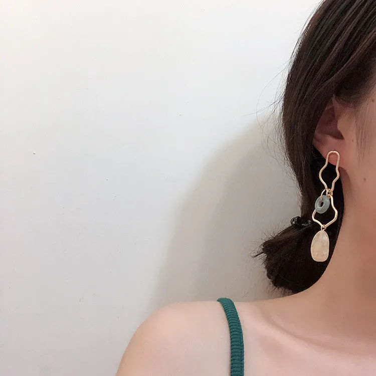 Stylish Wooded long earrings