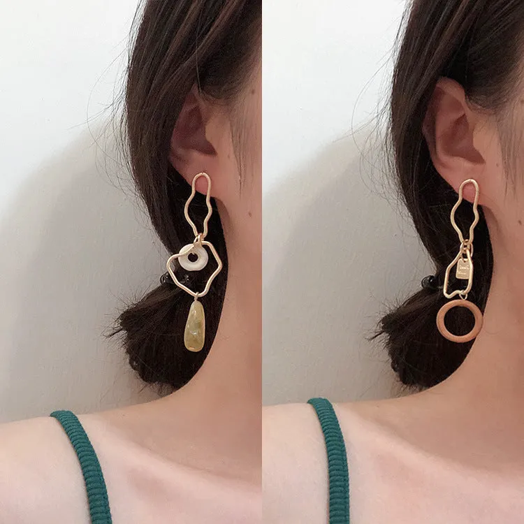 Stylish Wooded long earrings