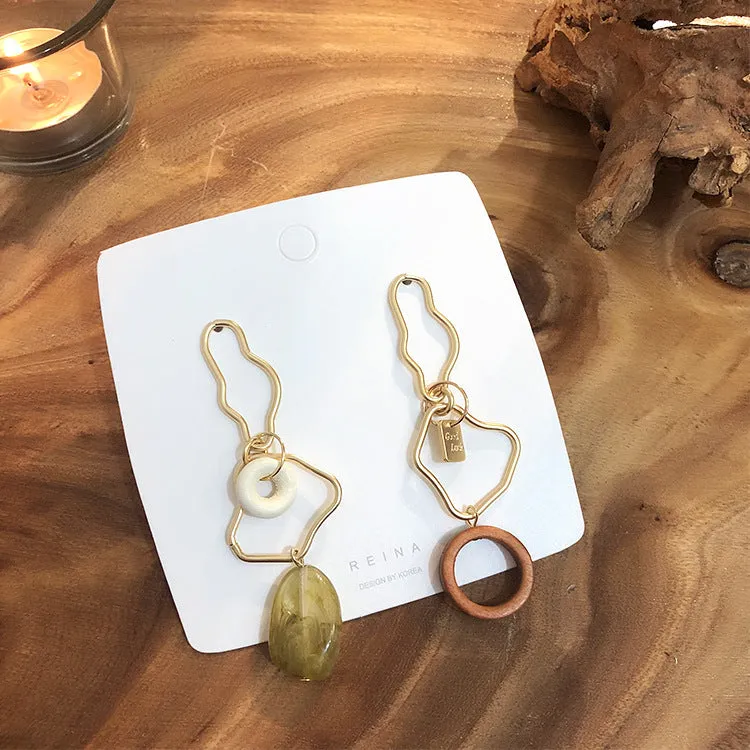 Stylish Wooded long earrings
