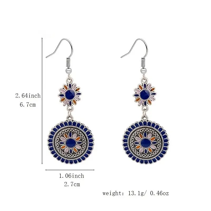 Sunflower Bohemian Drop  Earrings