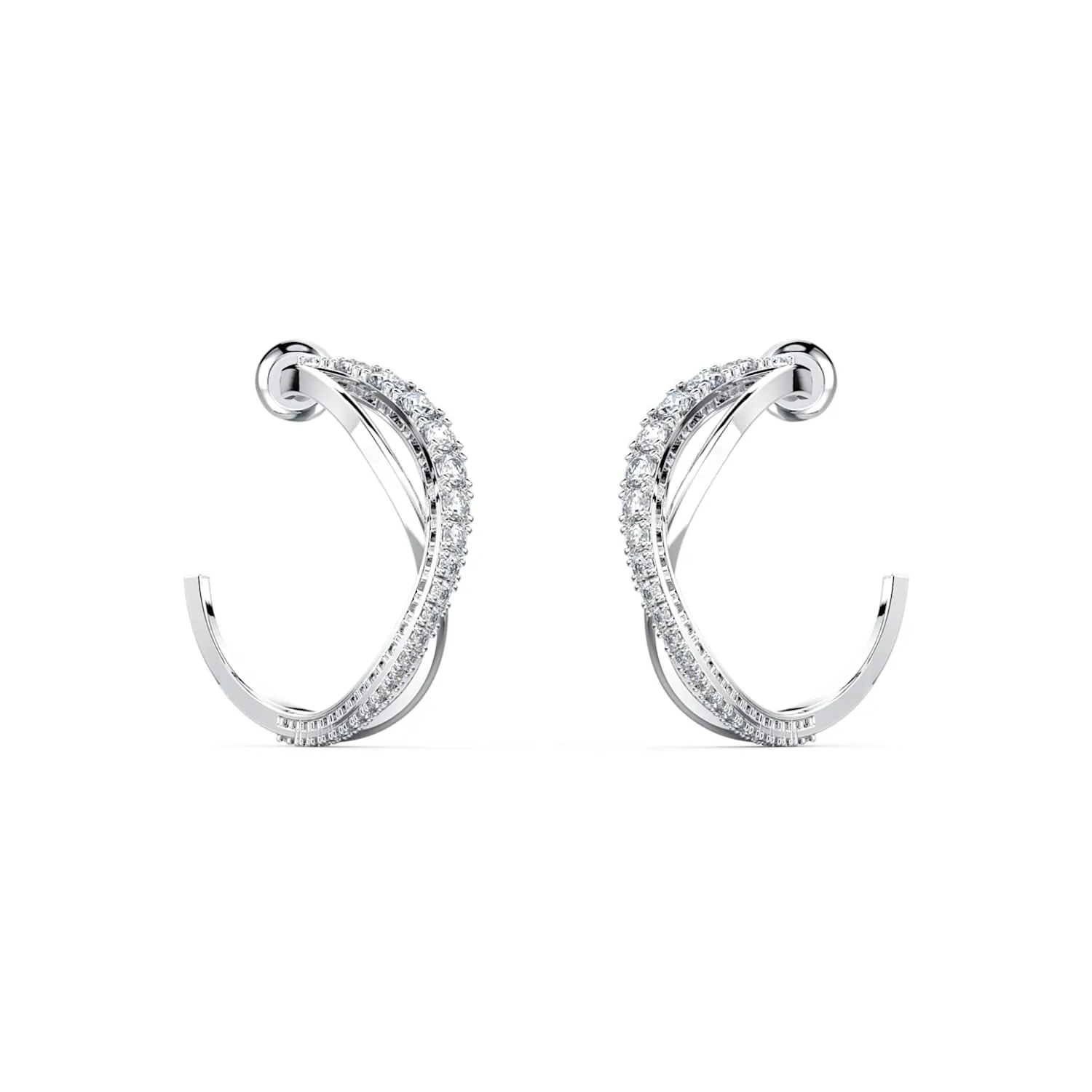 SWAROVSKI Twist Hoop Earrings - White #5563908