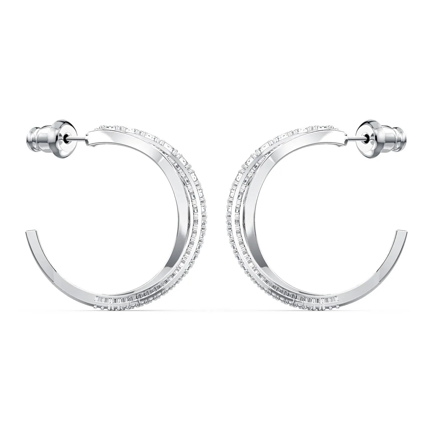 SWAROVSKI Twist Hoop Earrings - White #5563908