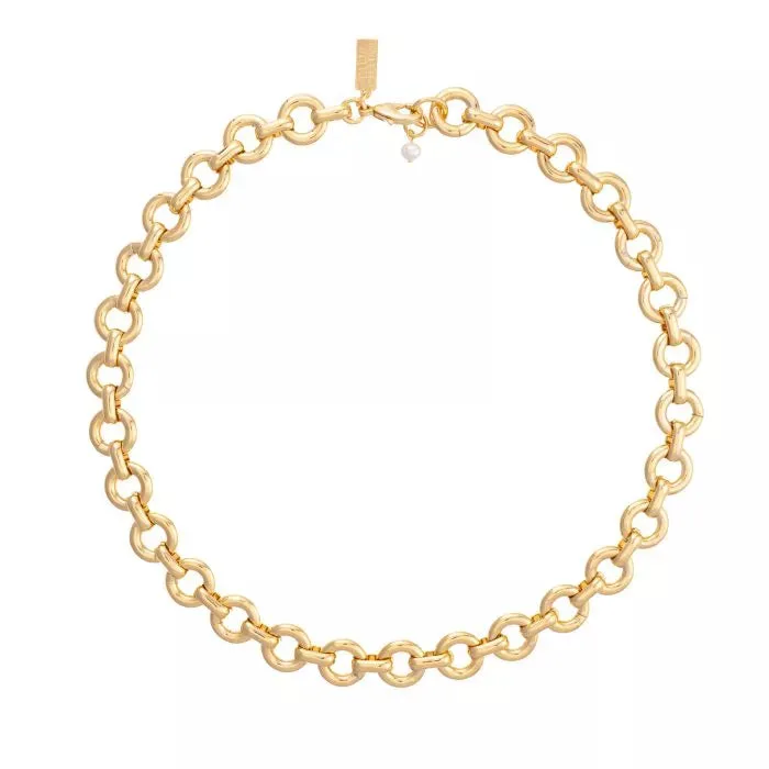 Talis Chains Gold Chubby Link Choker Necklace