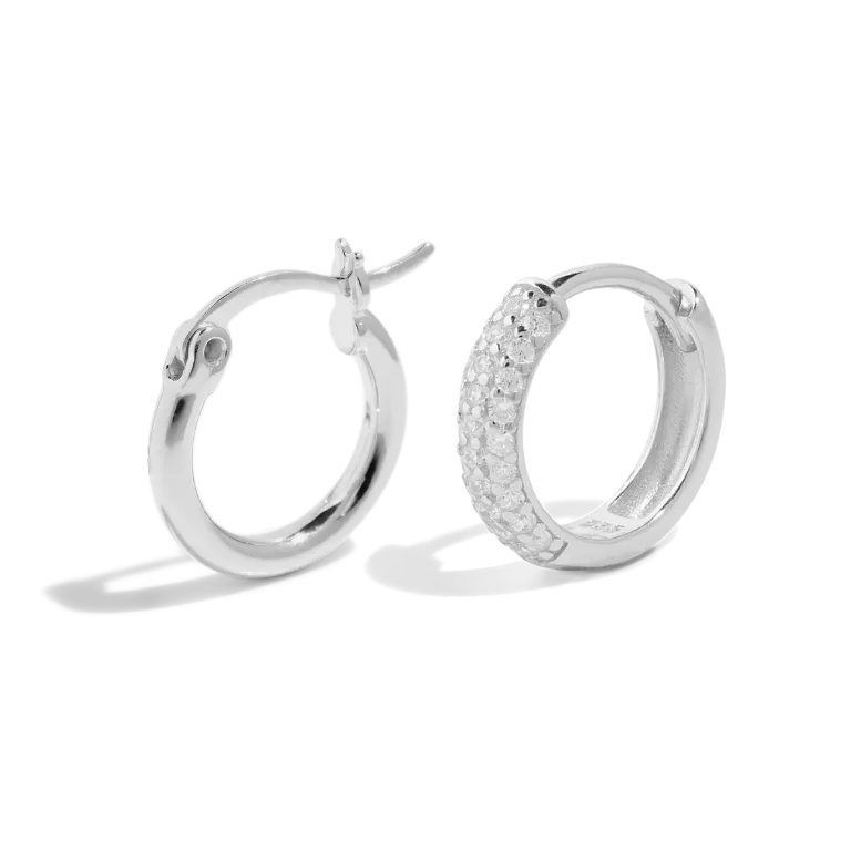 THE TREASURE HOOP SET - sterling silver