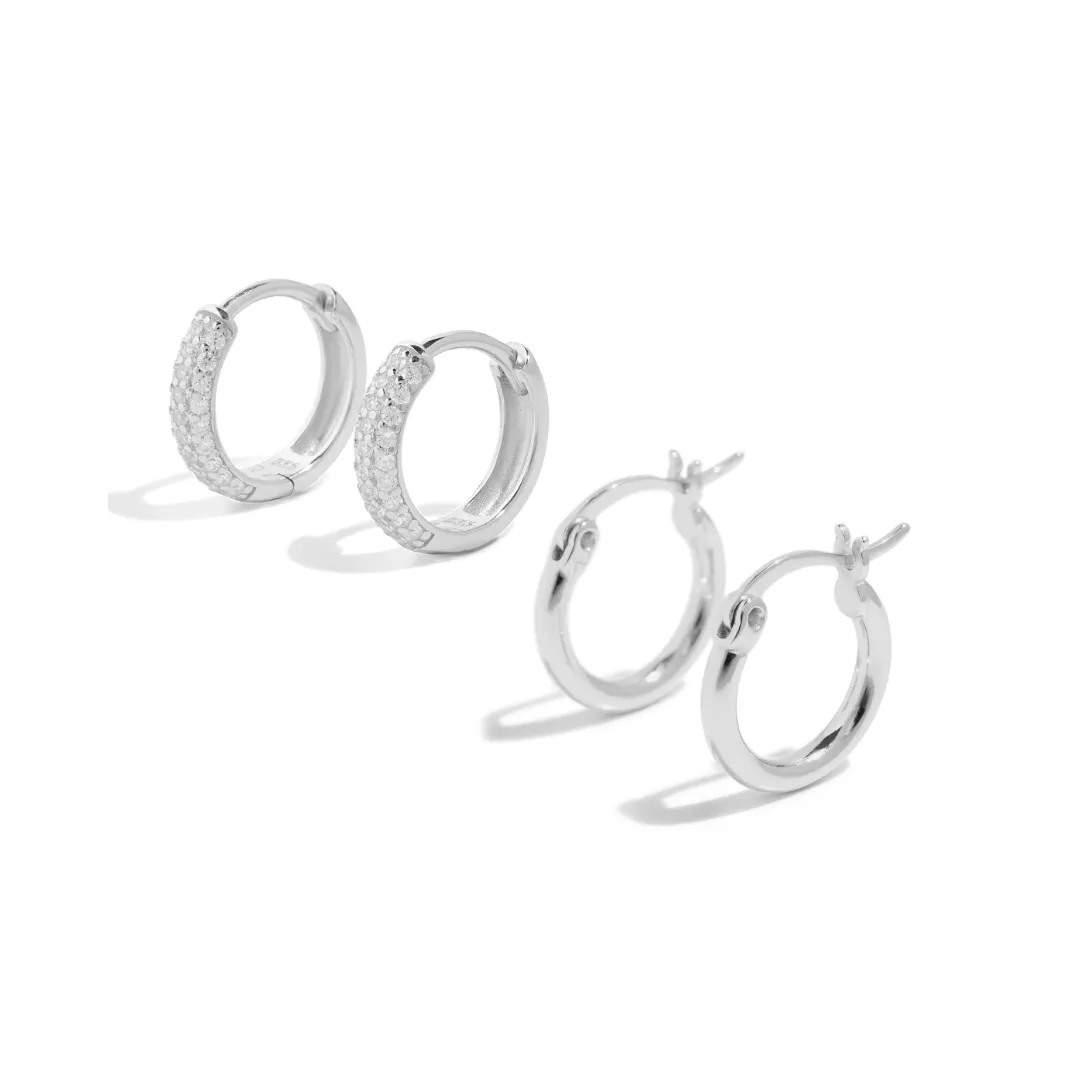 THE TREASURE HOOP SET - sterling silver