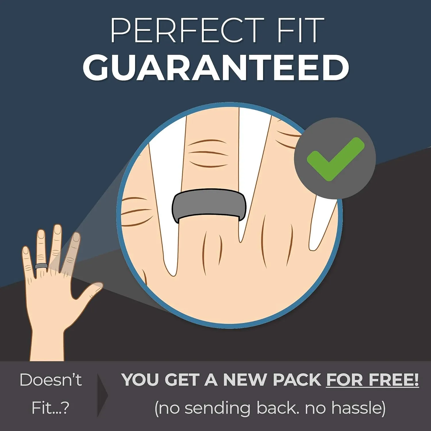 ThunderFit Mens Silicone Rings Wedding Bands, Classic & Striped Style 8.7 mm Wide 2.5mm Thick - 1 Pack