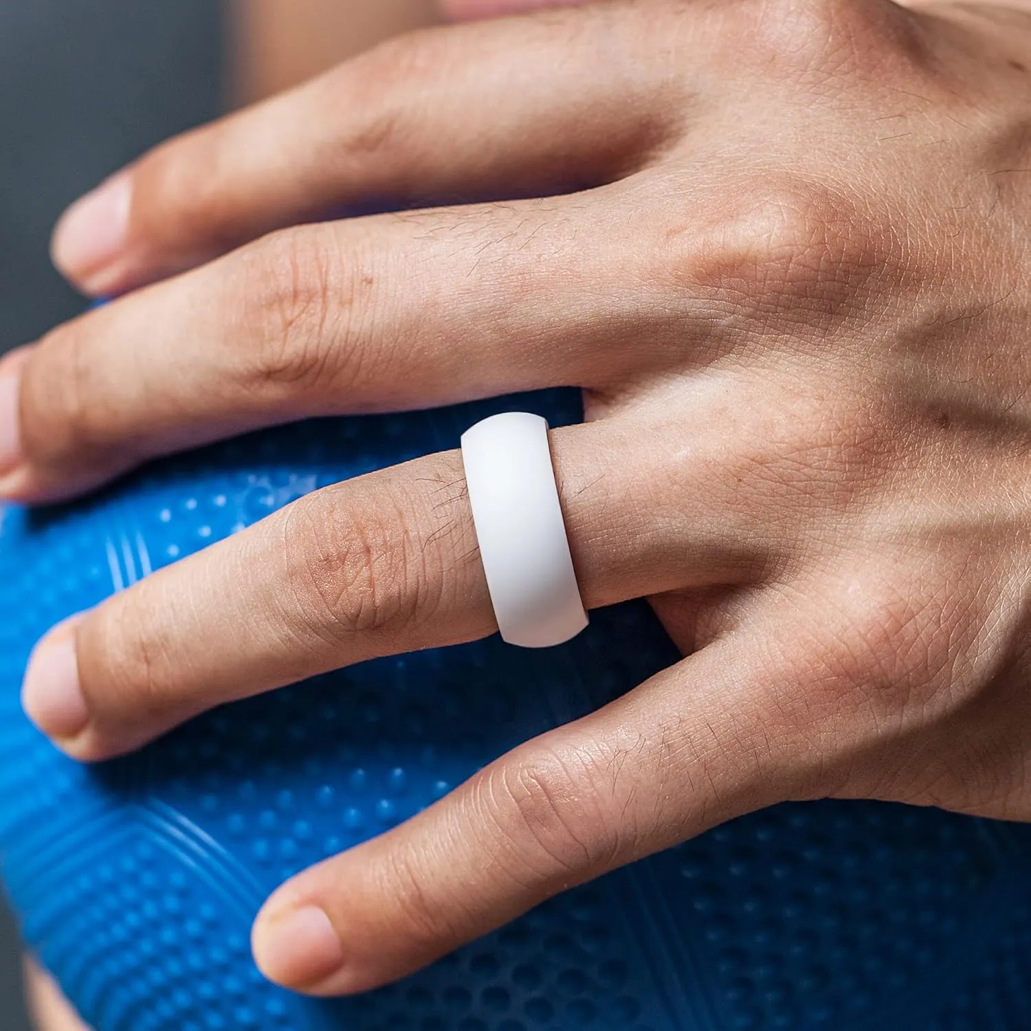 ThunderFit Mens Silicone Rings Wedding Bands, Classic & Striped Style 8.7 mm Wide 2.5mm Thick - 1 Pack