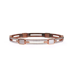 Trendy Two Row Lab Grown Diamond Bangle