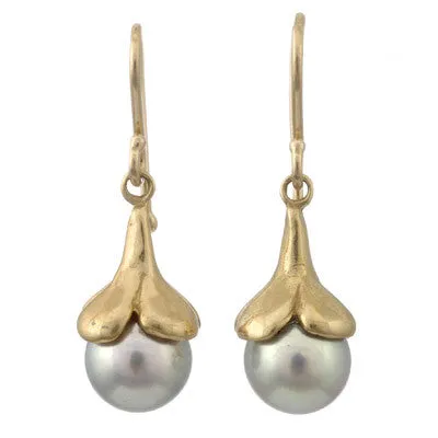 tulip pearl drop earrings