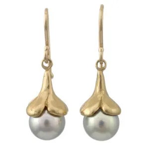 tulip pearl drop earrings