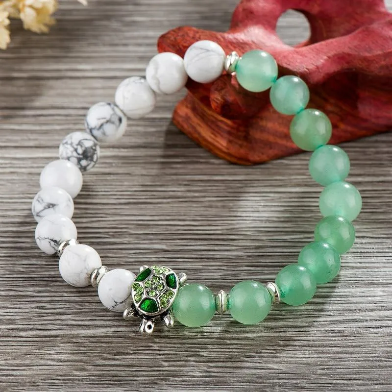Turtle Charm - Beaded Stone Bracelets