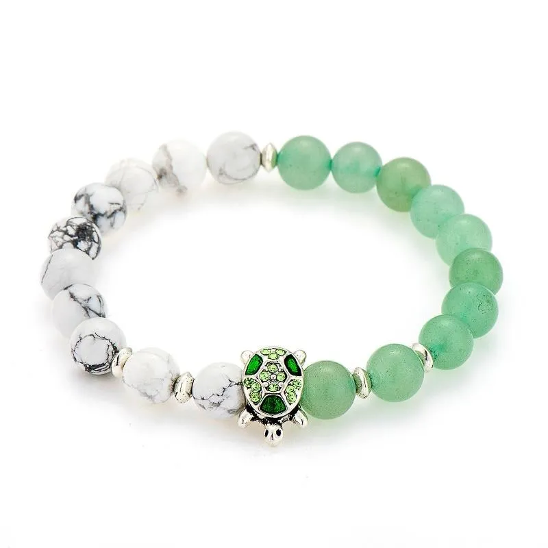Turtle Charm - Beaded Stone Bracelets