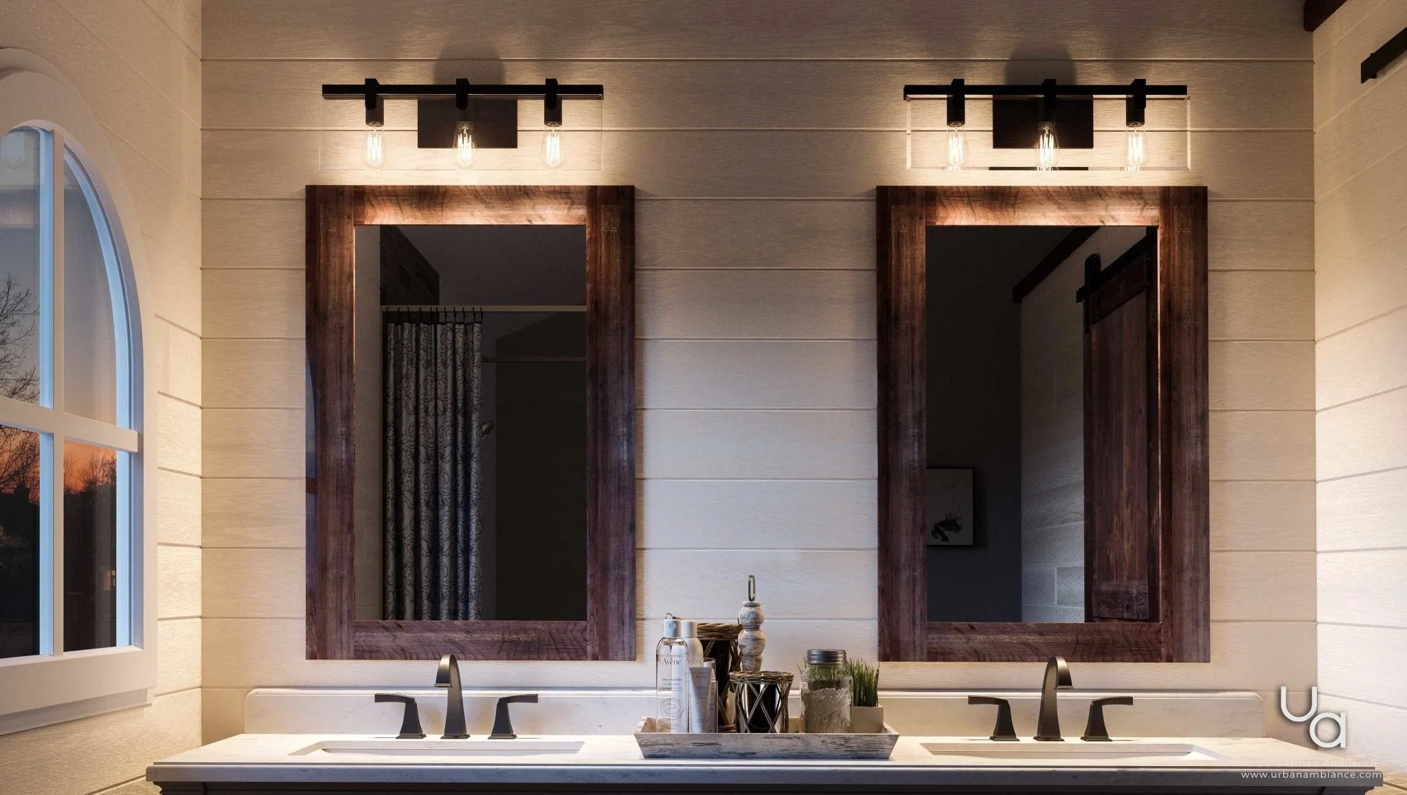 UHP2450 Modern Farmhouse Modern Bath Fixture, 8-3/8"H x 22-3/4"W, Olde Bronze Finish, Bristol Collection