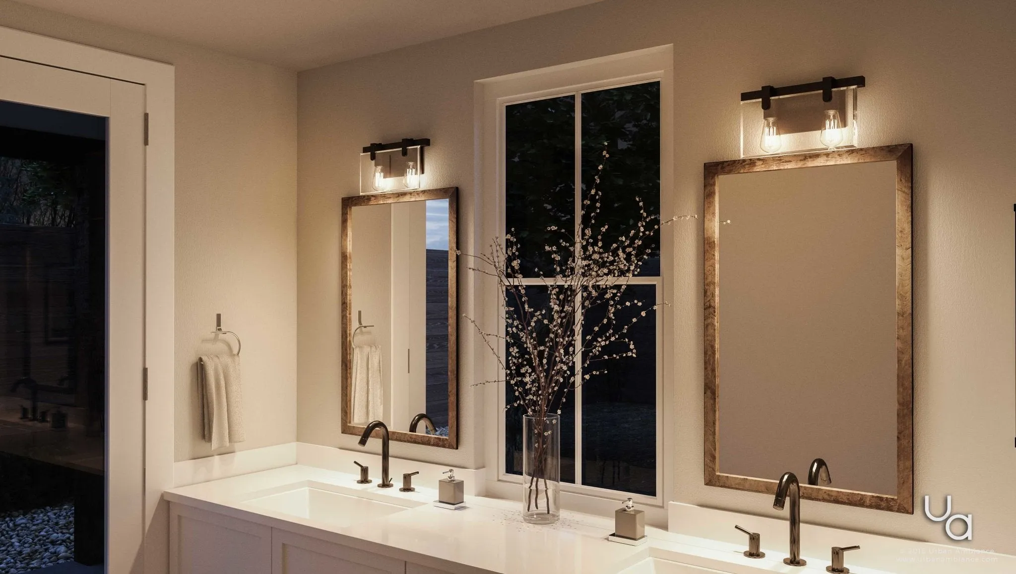 UHP2452 Modern Farmhouse Modern Bath Fixture, 8-3/8"H x 14-7/8"W, Olde Bronze Finish, Bristol Collection