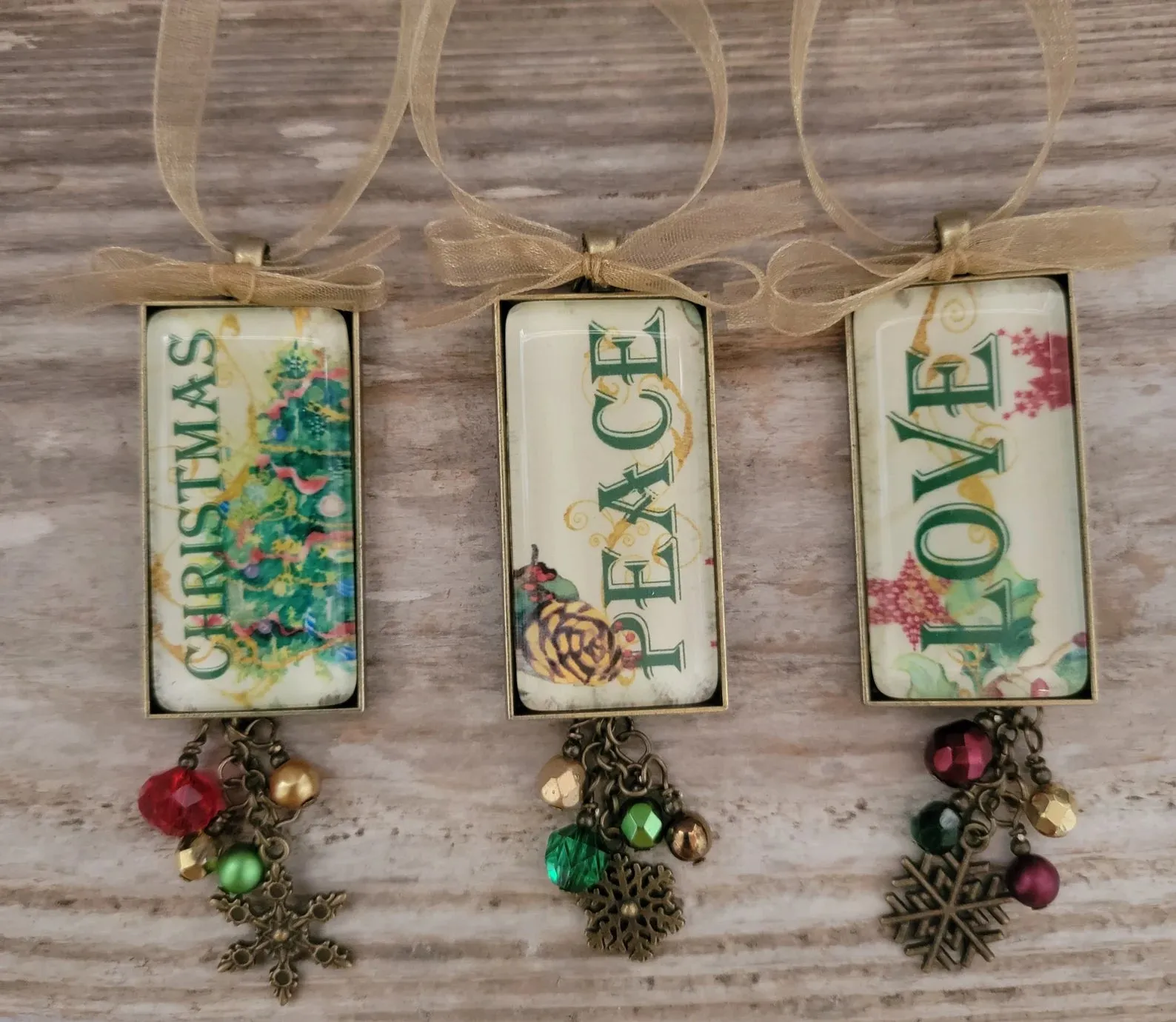 Unique Holiday Christmas Ornaments Love Peace