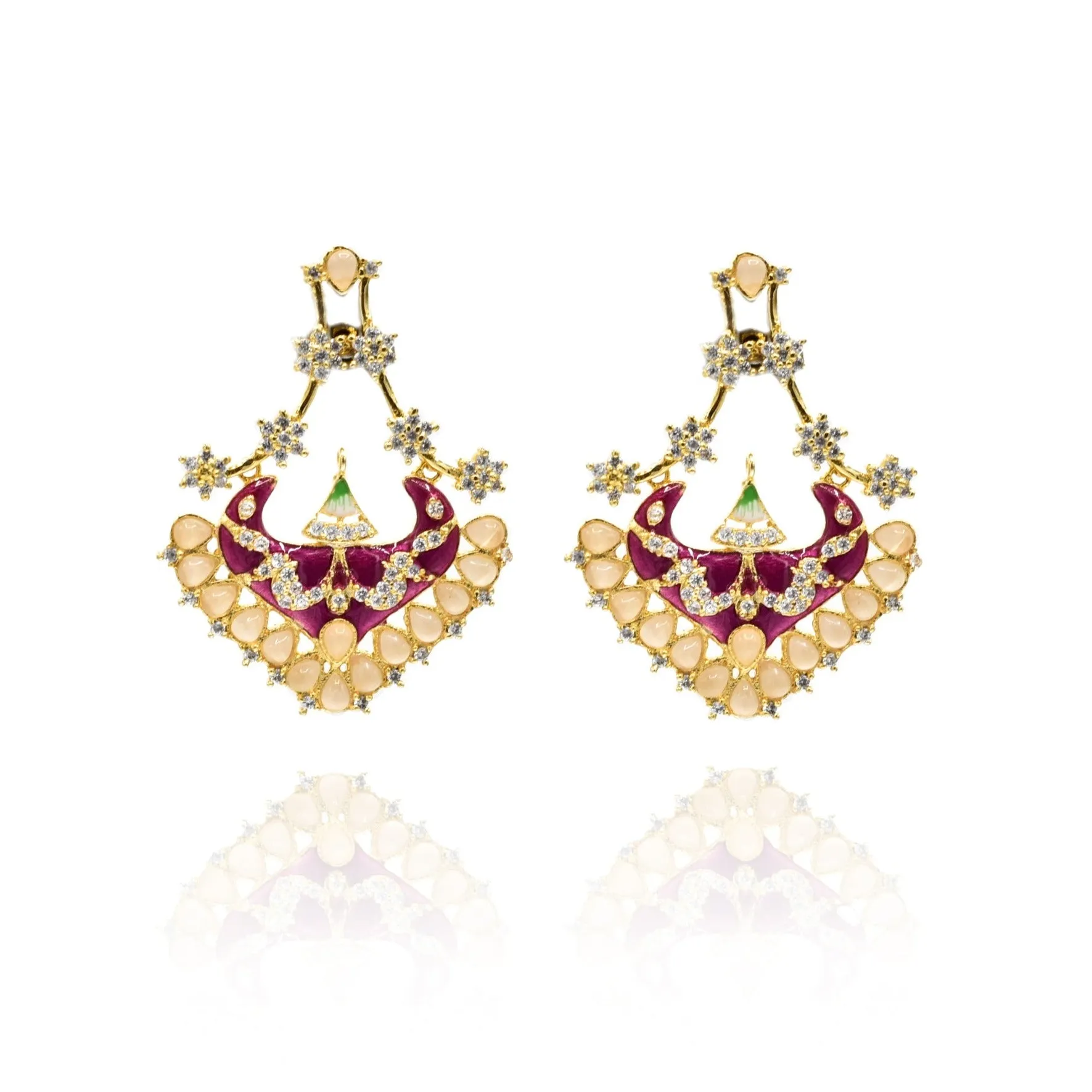 Vaidehi Meenakari Studded Earrings