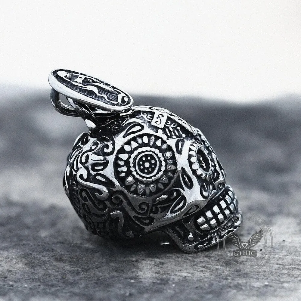Vintage Cross Sugar Skull Pendant