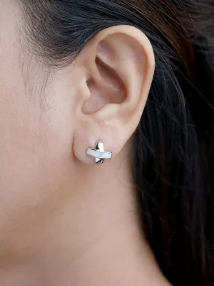X Stud Earrings (Pure Silver)