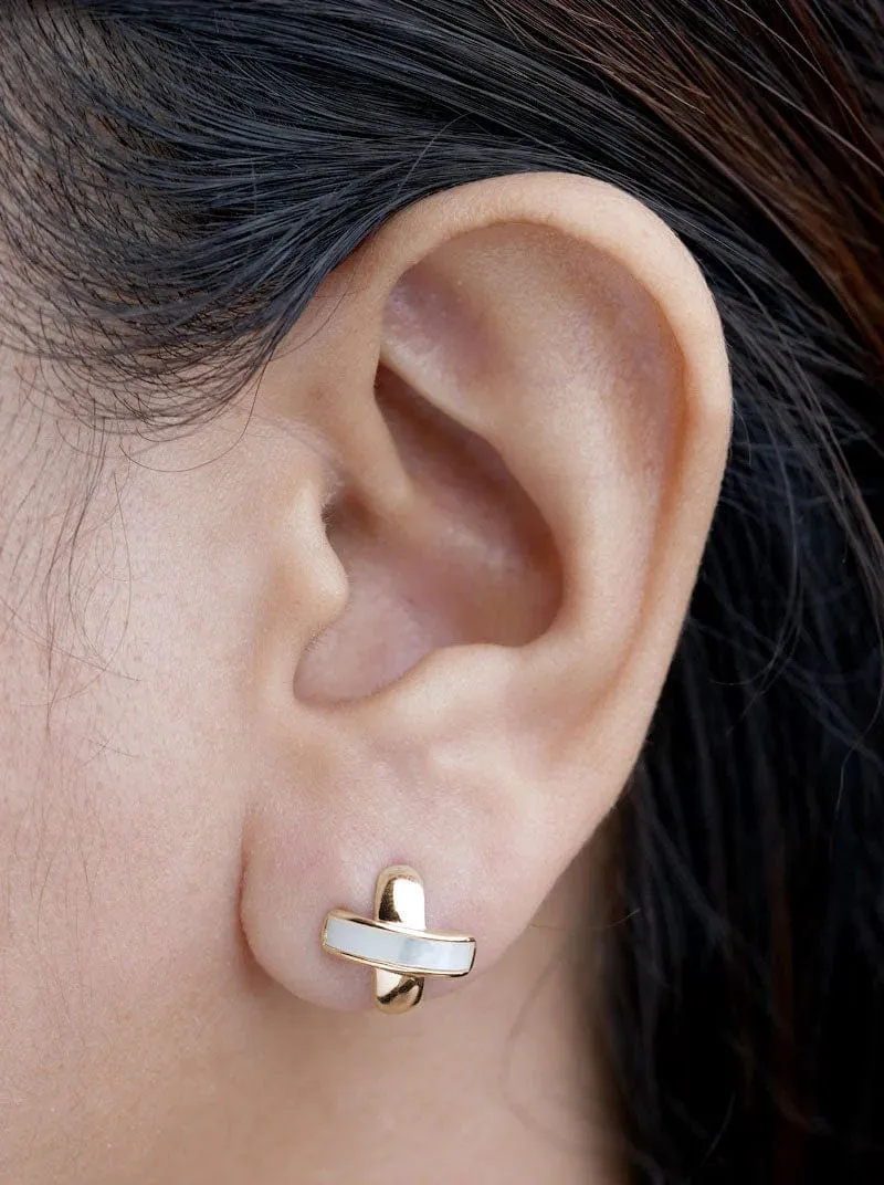 X Stud Earrings (Pure Silver)